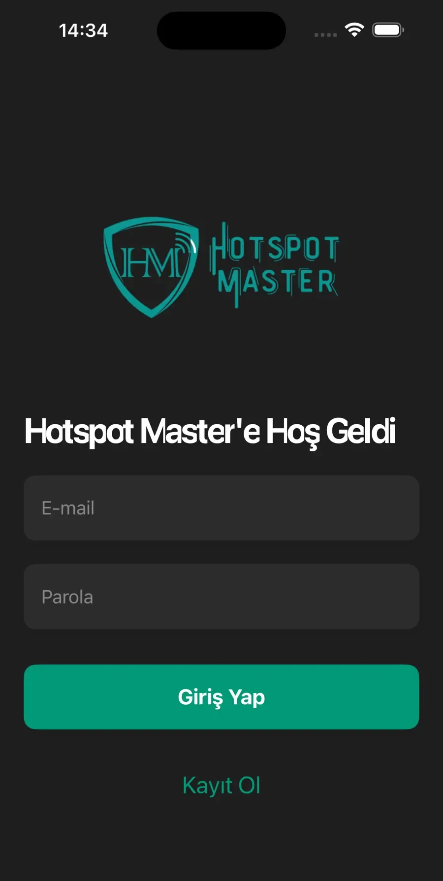 Anmeldung — Hotspot Master