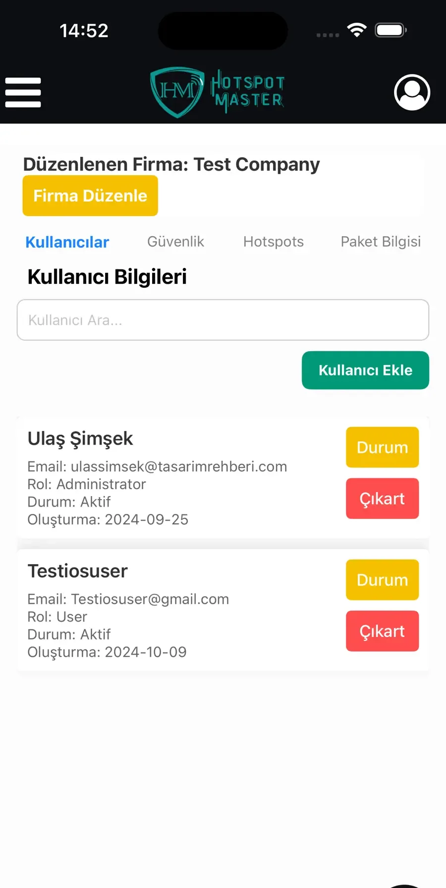 Firmenverwaltung — Hotspot Master