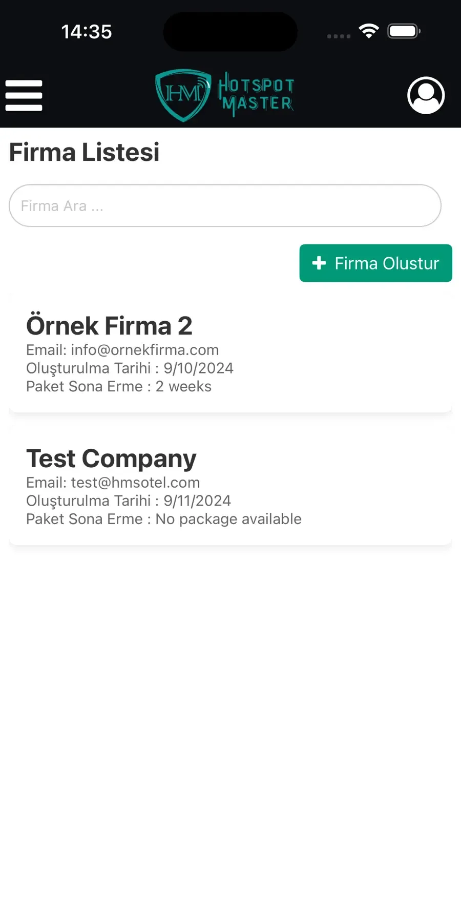 Firmenliste — Hotspot Master
